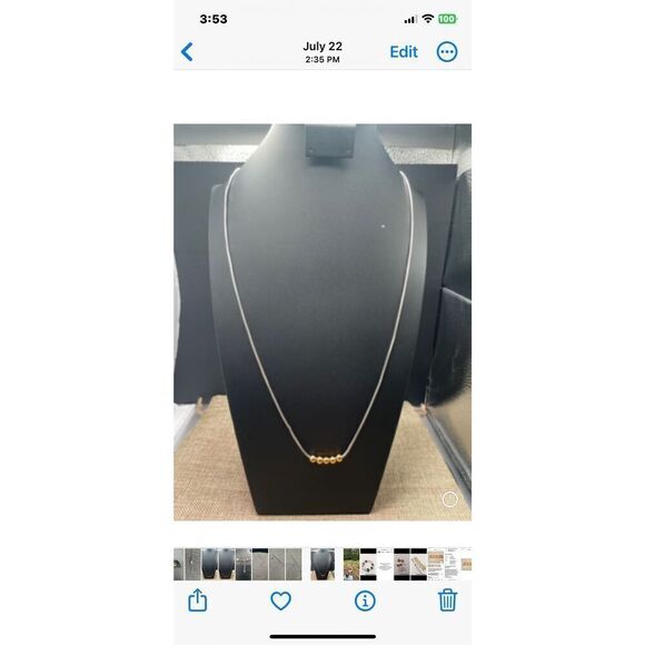 Brighton Everyday Silver Mini Heart Stopper Beads Necklace Silver Gold - Picture 1 of 9